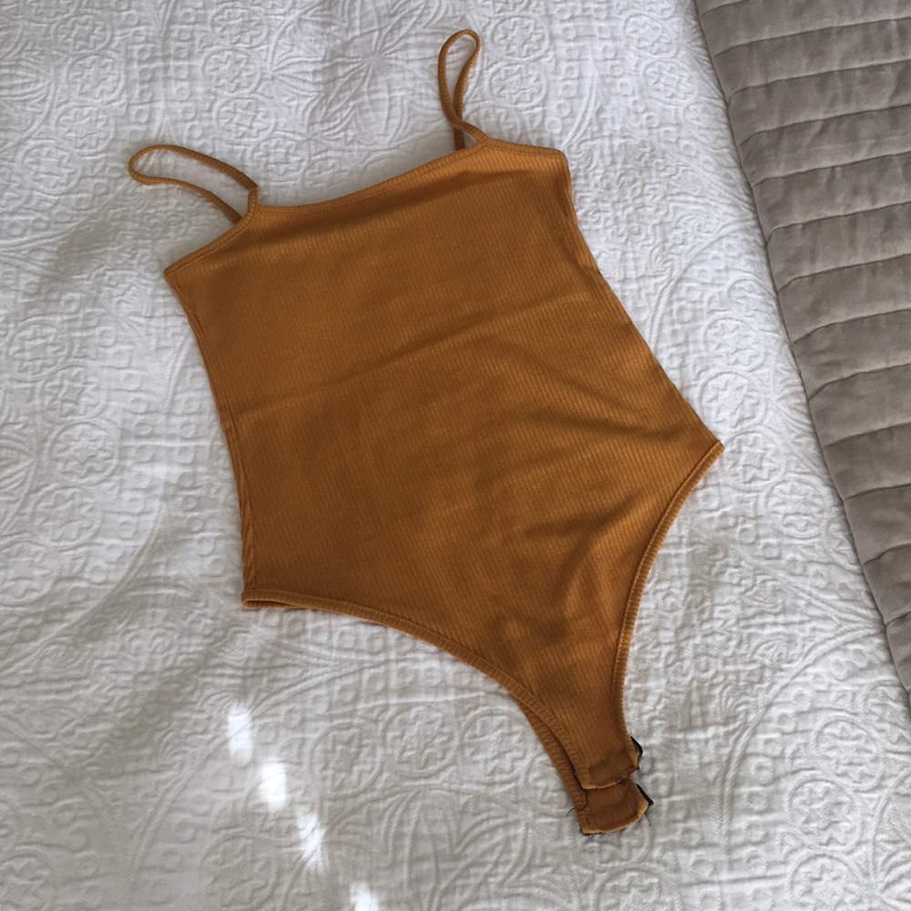 Prettylittlething mustard bodysuit